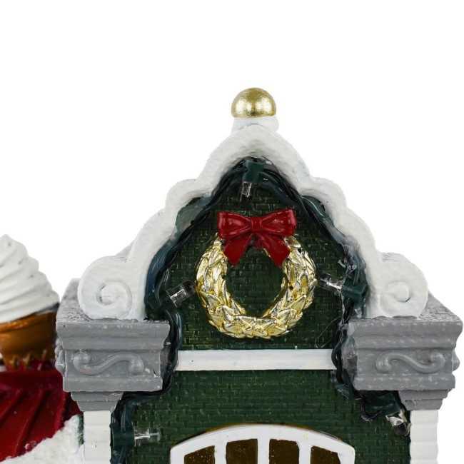 Gelateria Natalizia con Luci in Resina H.24 cm