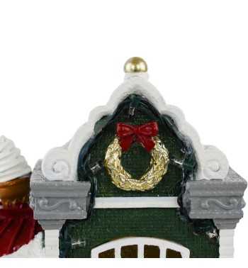 Gelateria Natalizia con Luci in Resina H.24 cm