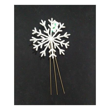 Fiocco di Neve Natalizio con Perline 10x10x33 cm