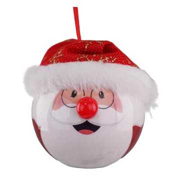 Pallina Babbo Natale con Led D.8 cm