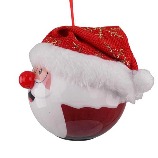 Pallina Babbo Natale con Led D.8 cm