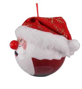 Pallina Babbo Natale con Led D.8 cm