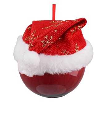 Pallina Babbo Natale con Led D.8 cm