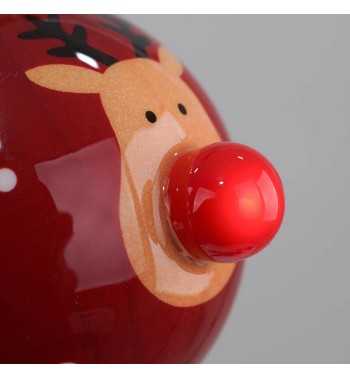 Pallina Natalizia con Renna e Led D.8 cm