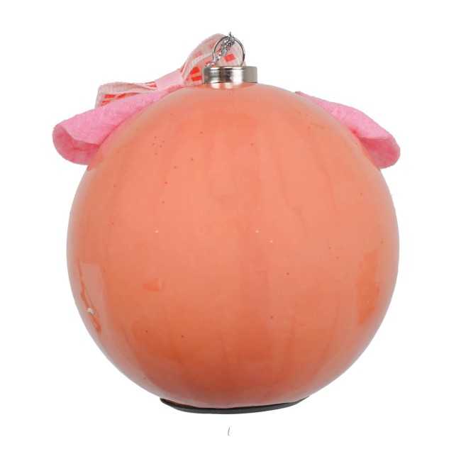 Pallina Natalizia con Maialino e Led D.8 cm