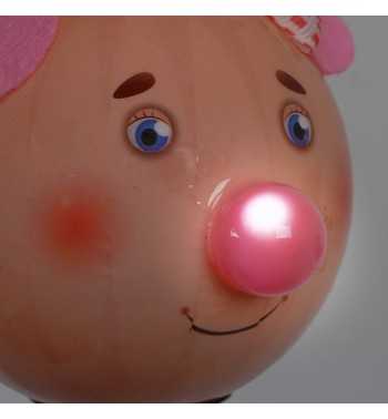 Pallina Natalizia con Maialino e Led D.8 cm