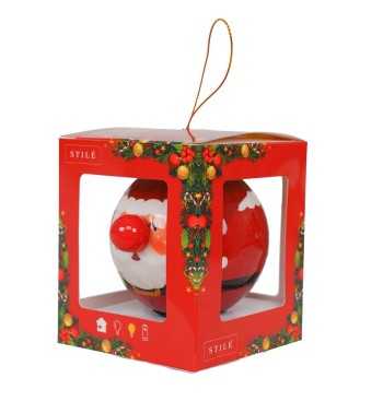 Pallina Babbo Natale con Led D.8 cm