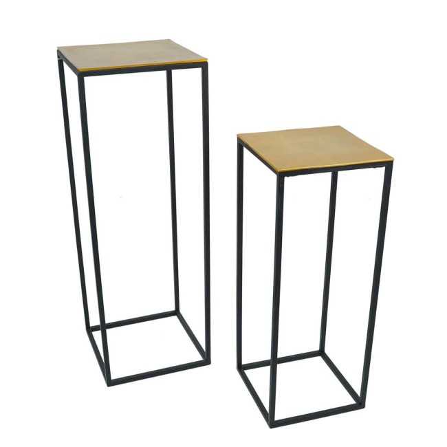 Set 2 Espositori in Alluminio Nero e Oro