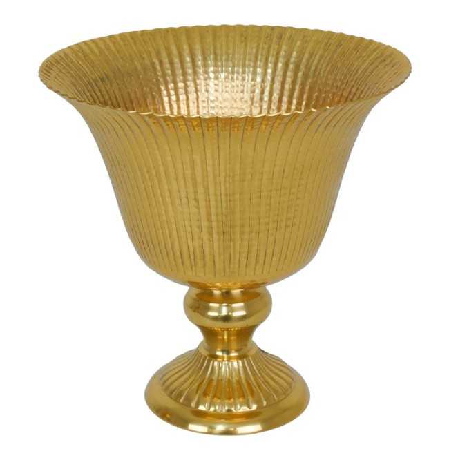 Coppa Decorativa in Alluminio Oro H.28,5 cm