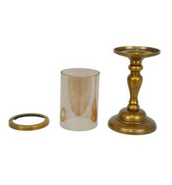 Candelabro in Alluminio Oro e Vetro 3 Misure Candelabro in Alluminio Oro e Vetro 3 Misure