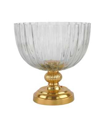 Coppa in Alluminio Oro e Vetro 2 Misure Coppa in Alluminio Oro e Vetro 2 Misure