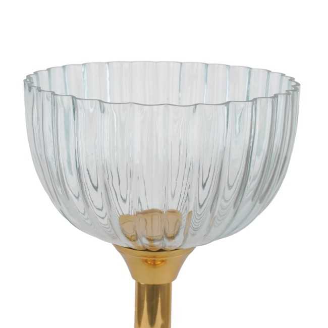 Coppa in Alluminio Oro e Vetro H.42,5 cm