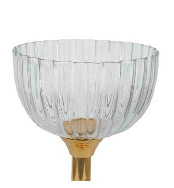 Coppa in Alluminio Oro e Vetro H.42,5 cm Coppa in Alluminio Oro e Vetro H.42,5 cm