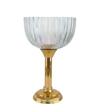 Coppa in Alluminio Oro e Vetro H.42,5 cm Coppa in Alluminio Oro e Vetro H.42,5 cm