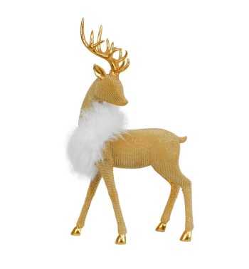 Renna Natalizia in Resina Oro H.34 cm