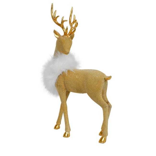 Renna Natalizia in Resina Oro H.34 cm
