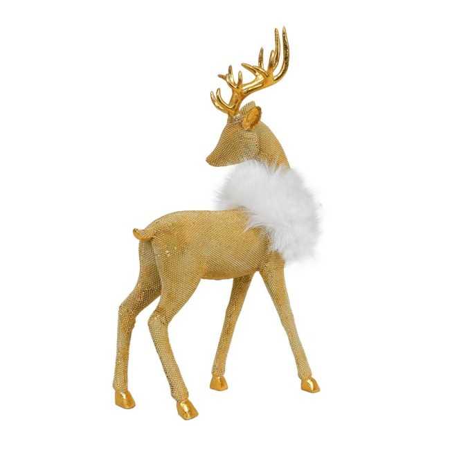 Renna Natalizia in Resina Oro H.34 cm