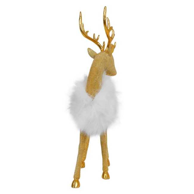 Renna Natalizia in Resina Oro H.34 cm