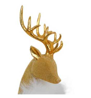 Renna Natalizia in Resina Oro H.34 cm