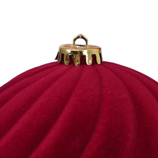Palle Natalizie Decorate in Velluto D.15 cm - 3 Colori