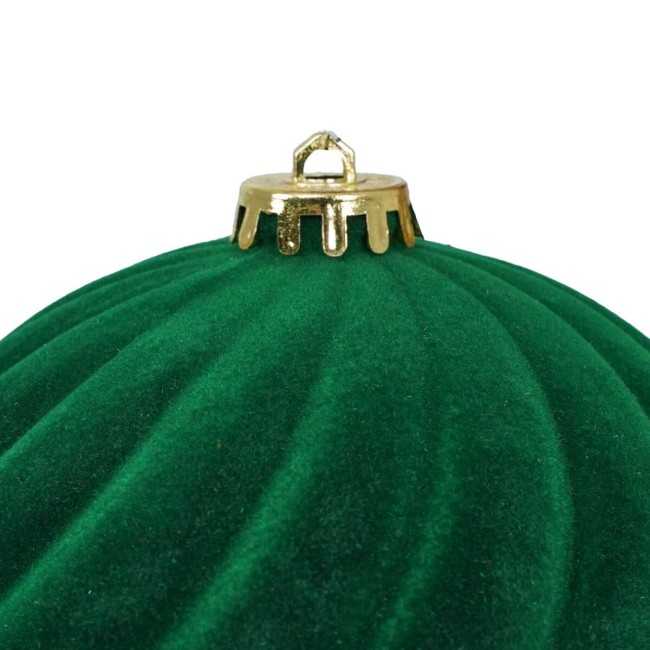 Palle Natalizie Decorate in Velluto D.15 cm - 3 Colori