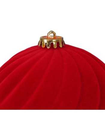 Palle Natalizie Decorate in Velluto D.15 cm - 3 Colori