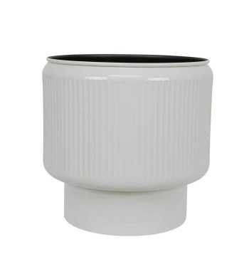 Vaso in Metallo Bianco con Design Moderno - 2 Misure Vaso in Metallo Bianco con Design Moderno - 2 Misure