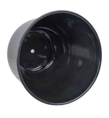 Vaso in Metallo Nero con Piedini e Foro di Scolo – 3 Misure Vaso in Metallo Nero con Piedini e Foro di Scolo – 3 Misure