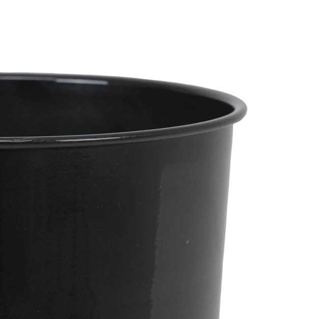 Vaso in Metallo Nero con Piedini e Foro di Scolo – 3 Misure