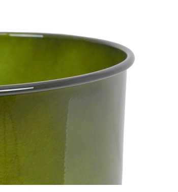 Vaso in Metallo Verde con Foro di Scolo e Piedini Antiscivolo – 3 Misure Vaso in Metallo Verde con Foro di Scolo e Piedini Antiscivolo – 3 Misure