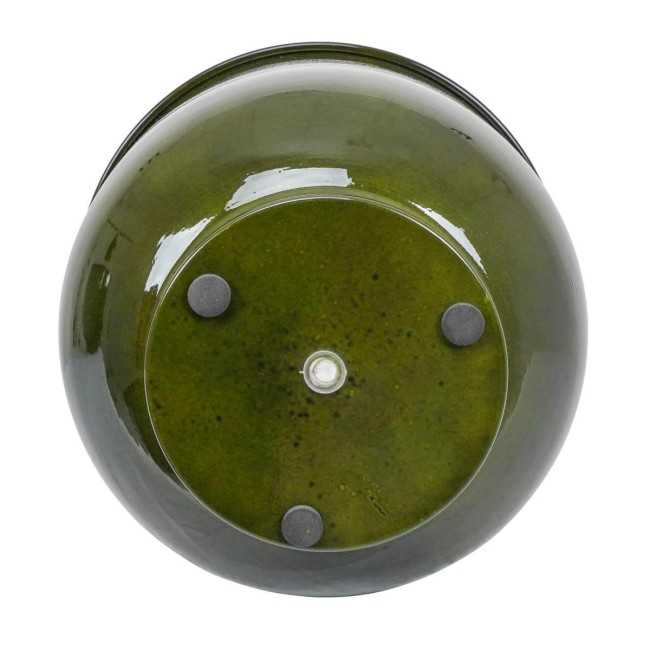 Vaso in Metallo Verde con Foro di Scolo e Piedini Antiscivolo – 3 Misure
