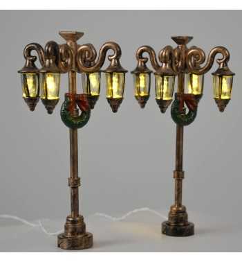 Lanterne Natalizie Led in Miniatura per Villaggi, Set da 2 - Stilè Collection