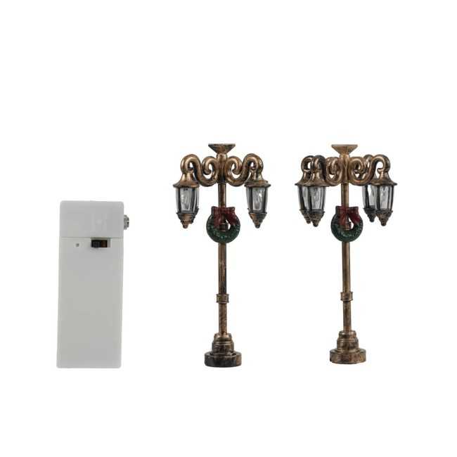 Lanterne Natalizie Led in Miniatura per Villaggi, Set da 2 - Stilè Collection