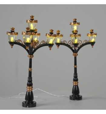 Lanterne Natalizie con LED per Villaggi in Miniatura, Set da 2 - Stilè Collection