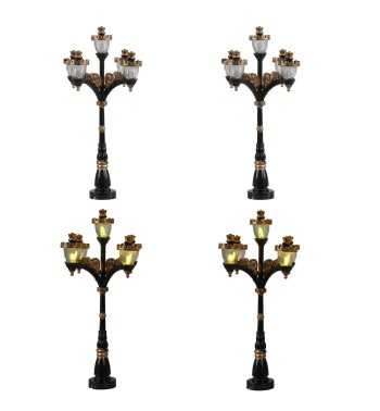 Lanterne Natalizie con LED per Villaggi in Miniatura, Set da 2 - Stilè Collection