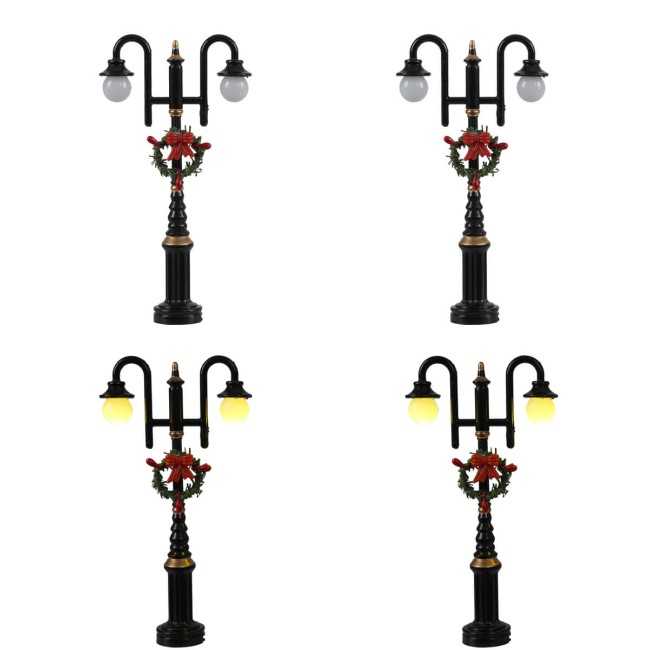 Lanterne Natalizie a LED per Villaggi in Miniatura, Set da 2 - Stilè Collection