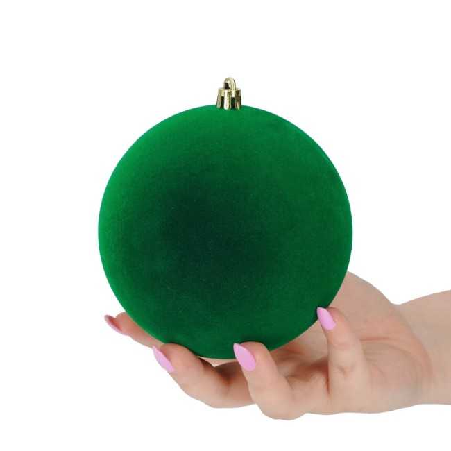 Palle Natalizie in Velluto D.12 cm - Vari Colori