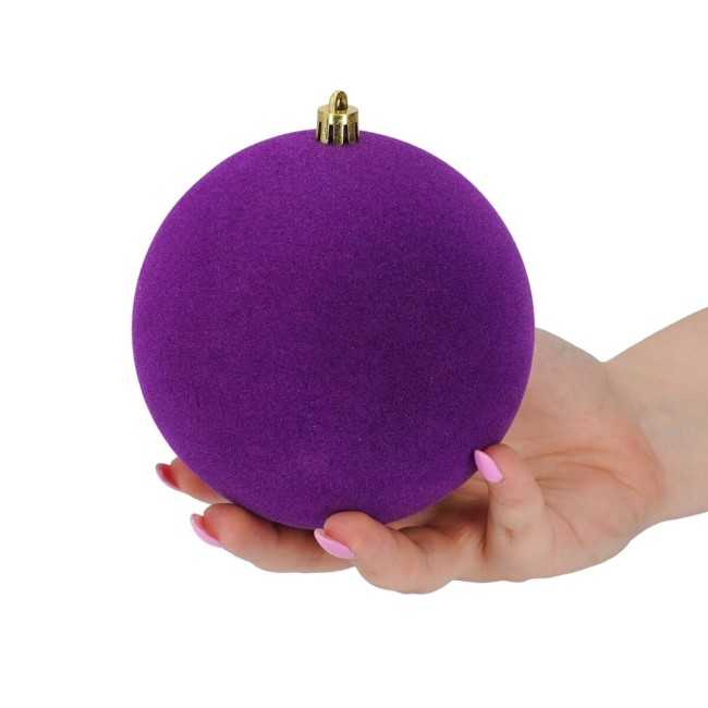 Palle Natalizie in Velluto D.12 cm - Vari Colori