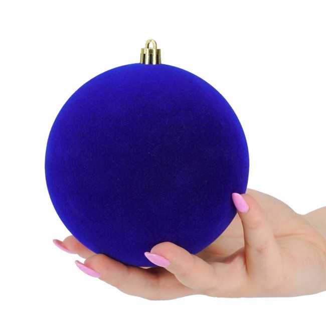 Palle Natalizie in Velluto D.12 cm - Vari Colori