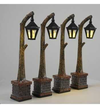 Lanterne Rustiche Illuminanti per Villaggi Natalizi, Set da 4 - Stilè Collection