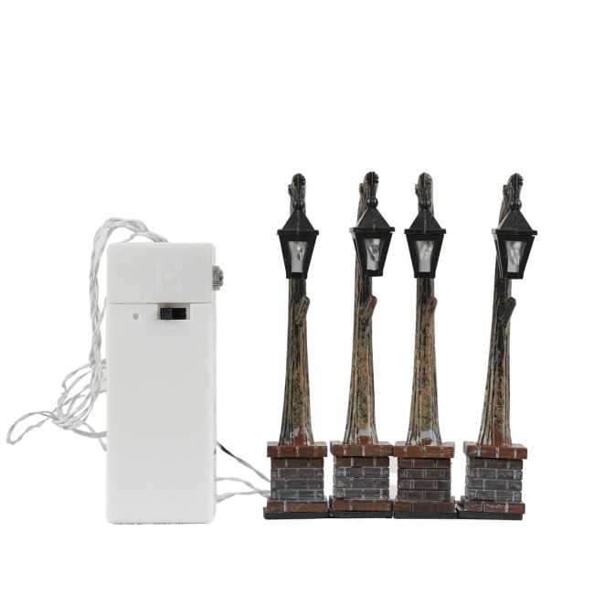 Lanterne Rustiche Illuminanti per Villaggi Natalizi, Set da 4 - Stilè Collection