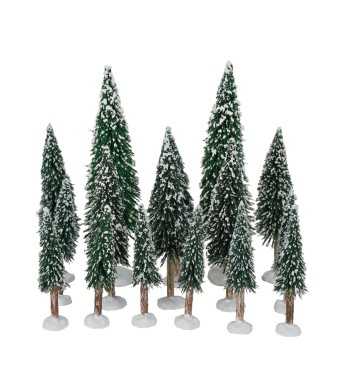 Alberelli Innevati per Villaggi in Miniatura, Set da 16 - Stilè Collection