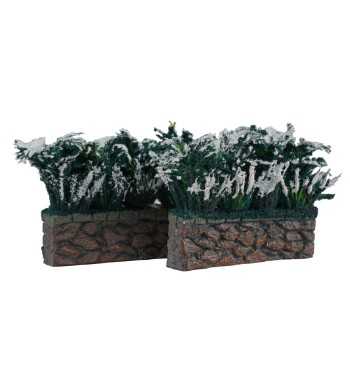 Fioriere in Miniatura con Mattoni per Villaggi Natalizi, Set da 2 - Stilè Collection