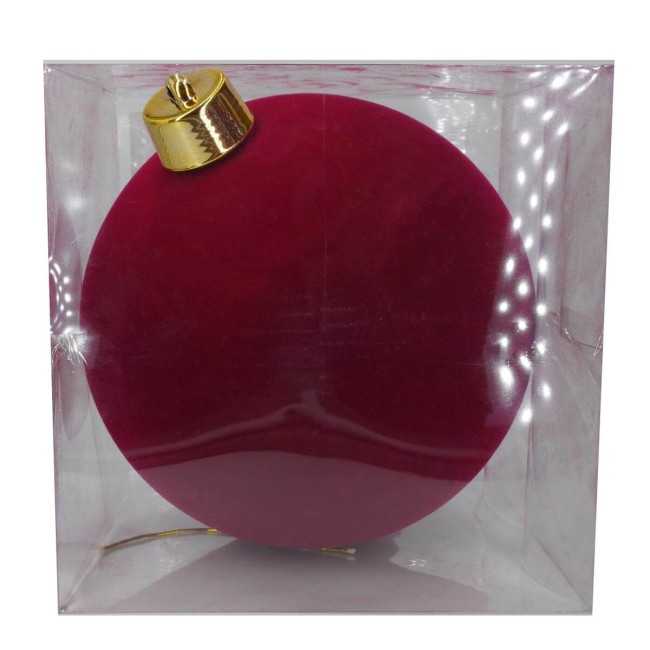Palla di Natale in Plastica e Velluto D.25 cm Conf. 1 Pz