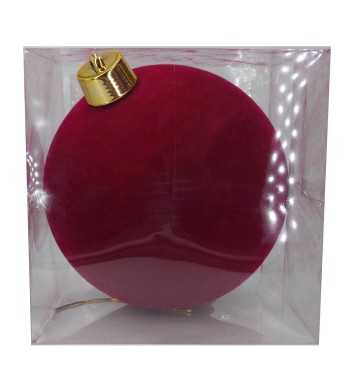 Palla di Natale in Plastica e Velluto D.25 cm Conf. 1 Pz