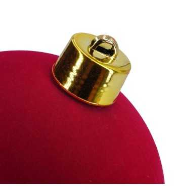 Palla di Natale in Plastica e Velluto D.25 cm Conf. 1 Pz