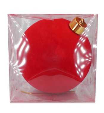 Palla di Natale in Plastica e Velluto D.25 cm Conf. 1 Pz