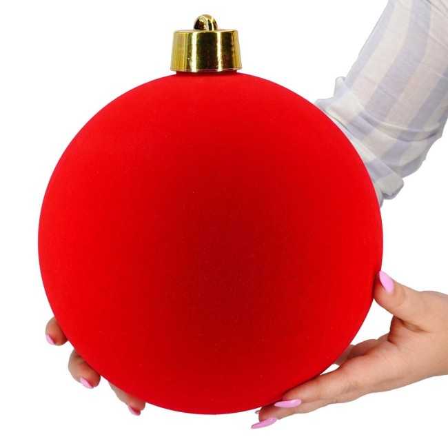 Palla di Natale in Plastica e Velluto D.25 cm Conf. 1 Pz