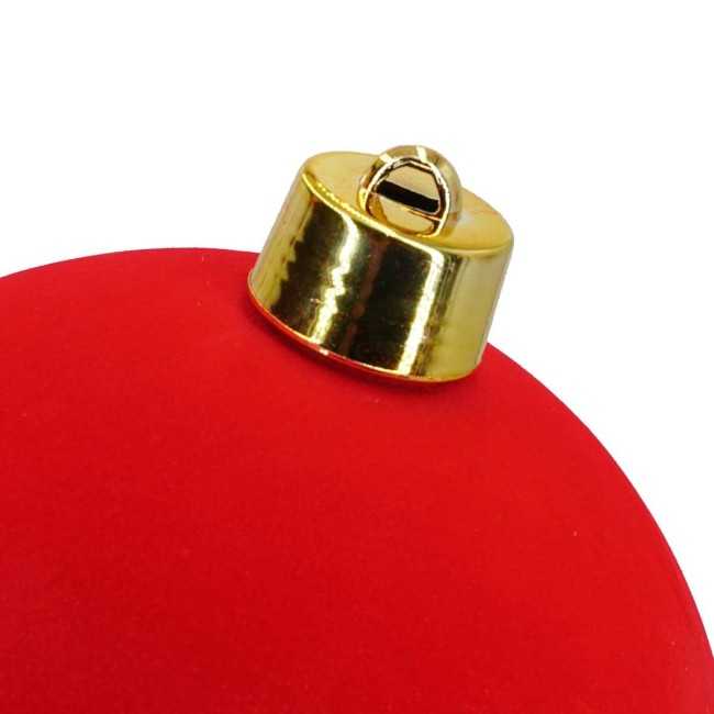 Palla di Natale in Plastica e Velluto D.25 cm Conf. 1 Pz