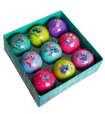 Set 9 Palline di Natale di Stitch & Angel D.7,5 cm - Disney